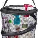 2 x Handy Laundry Foldable Shower Caddy - Collapsible, Portable, Drainage Hole, Carry Handle, Large Compartments, Great Organizer for Camp, Travel, Gym, and Dorm (Black)