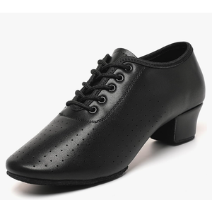 Dance Shoes for Women, Lace-up Black Jazz Shoes, Professional Latin Dance Heels, Ballroom Salsa Dance Shoes, Closed-Toe Split-Sole Low-Heel, Teaching Practice Performance Character Shoes (Size 10)