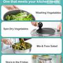 Stainless Steel Salad Spinner with Storage Lid, 5.3 Qt, BPA-Free, 4-in-1 Multi-Functional Lettuce Spinner, Fruit & Vegetable Washer, Easy Clean, Stop Button, Non-Slip Base