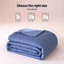 Amazon Basics Cooling Comforter, Soft Lightweight Waffle Weave Blanket for Hot Sleepers, Summer & All Season Bedding to Keep Cool for Night Sweats, 90"x90", Queen, Blue