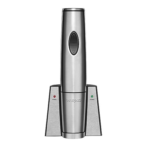 Waring Commercial WWO120 Portable Electric Wine Bottle Opener with Recharging Station,Silver