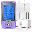 TENKER TENS Unit Muscle Stimulator, 24 Modes TENS EMS Machine for Shoulder, Sciatica, Back Pain Relief, Rechargeable Electronic Pulse Massager with 2"x2" and 2"x4" Electrode Pads