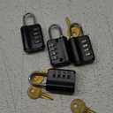 KeeKit Combination Lock, Resettable 4 Digit Combination Padlock with Keys, Waterproof Gate Lock for Locker, Fence, Case, Gym, School and Employee Locker, Toolbox  4 Pack, Black