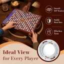 Solid Wood Deluxe Crossword Board Game with Rotating Board,Fold Design | Large Size Board,2 mm Raised Letter Grid,100 Letter Block,10 Blank Piece,4 Shelve,Scoreboard Set,Hourglassfor 2-4 Player
