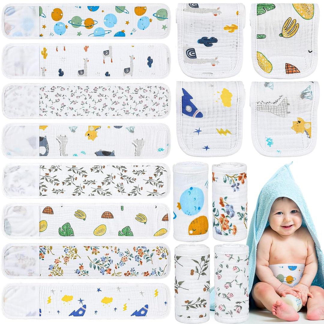 Vabean 8 Pcs Baby Infant Umbilical Cord Comfort Adjustable Cotton Belly Band for Protection, Baby Gifts for 0 To12 Months (Lovely)