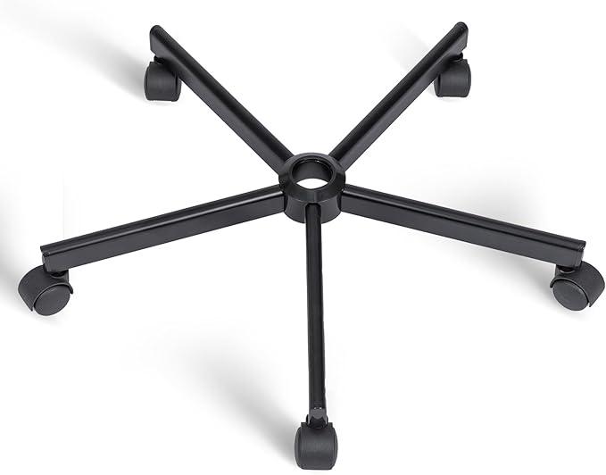 XSZD Criss Cross Home Office Swivel Chair Base – Durable, Steady and Easy Installation – Perfect for Criss Cross and Cross Legged Chairs with Replacement Casters (Black,Base+Wheel)