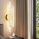 Modern Gold Wall Sconces 19.7in Sconces Wall Lighting Dimmable LED Wall Lights for Indoor Living Room Bedroom Bathroom Stairs Hallway Doorway