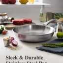 VocVoi Stainless Steel Pan, 12 Inch with Lid Stainless Steel Frying Pan, Non Toxic Tri-Ply Skillet, PFOA&PTFE Free, Oven and Dishwasher Safe, Induction Compatible
