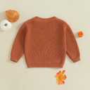 FOMOYUU Baby Girl Boy Knit Sweater Halloween Outfit Embroidery Warm Crewneck Long Sleeve Tops Fall Winter Clothes (12-18 Months, Orange3)