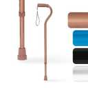 Medline Aluminum-Bronze Offset Walking Cane, Adjusts 2938 & Supports Up to 300 Lbs.  Mobility Aid Provides Balance for Seniors & Adults