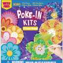 ATFUNSHOP 8 Packs Poke in Crafts Art Kits Flower Bouquets, Mess Free Kids' Paper Craft Kits Activity, 4 5 6 7 8 9 Years Old Girls Birthday Gifts