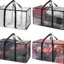 ClearSpace Heavy Duty Moving Bags or Storage Bags Clear Storage Bins with Lids, Large Moving Boxes with Backpack Straps & Zippers Packing Bags & Moving Supplies for College Dorm- 4 Pack