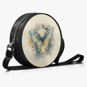 Round Clutch Purses for Women, Leather Shoulder Crossbody Circle Purse Wallet with Adjustable Strap