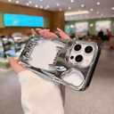 Gothic 3D Hollow Horror Devil Pattern Case for iPhone 12 Pro, [Luxury Chrome Color Plating] [Heat Dissipantion Thermal Design] Shockproof Bumper for Halloween- Silver