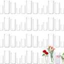 48 Pack Plastic Cylinder Vases for Centerpiece, 4 6 8 10 Inch Tall Acrylic Cylinder Vase Bulk Set Hurricane Candle Holder Glass Like Large Round Clear Plastic Flowers Vases for Wedding Home Office