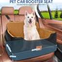 GL GLENSLAVE Dog Car Seat for Medium/Large Dogs,Pet Booster Car Seats for Under 50lbs or 2 Small Dogs, Detachable and Washable Pet Bed,Multi-Functional Travel Dog Bed(Black/Brown)