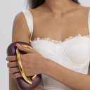 Acrylic Clutch Purse for Women Classic Round Evening Handbag Vintage Metal Handlebars Bag for Wedding Party Prom.