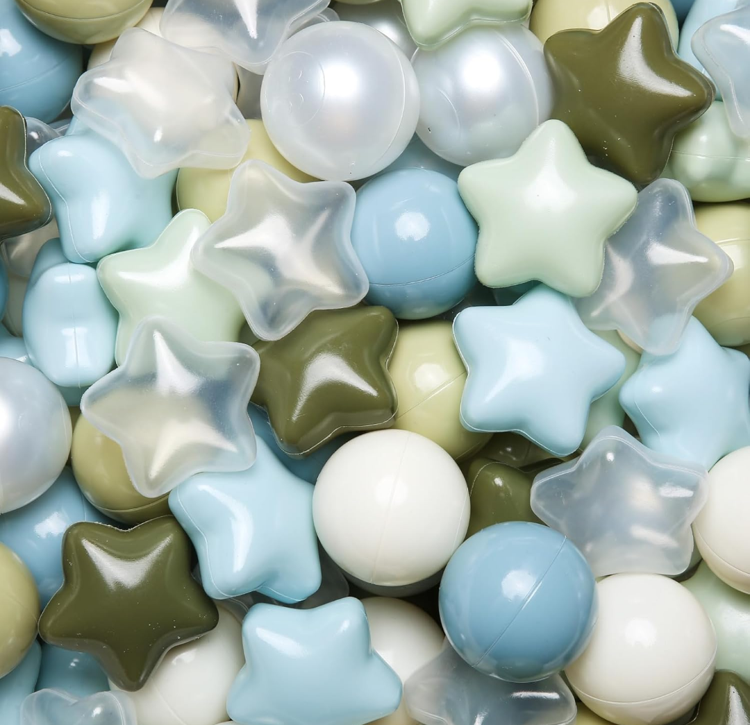 TRENDPLAY Star Ball Pit Balls 50 100 200 500 for Toddlers - Ball Pit Ball Shapes for Boys Girls Fun, Birthday Party, Christmas Decoration