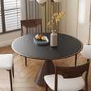 Black Plastic Table Cover Protector, 48" Round Waterproof Easy Flat PVC Desk Pad Mat, 1.5mm Thick Vinyl Table Top Protector for Dining Room Table, Office, Dresser
