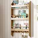 Treocho Kids Bookshelf, 3-Tier Wall Mounted Book Shelf, Kids Bookshelf and Toy Storage for Living Room, Bedroom and Nursery, Natural