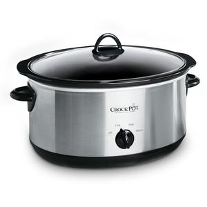 Crock-Pot 7 Quart Oval Manual Slow Cooker, Stainless Steel (SCV700-S-BR), Versatile Cookware for Large Families or Entertaining