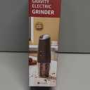 CIRCLE JOY Gravity Electric Pepper Grinder Rechargeable Salt Grinder Pepper Griner Mill Electric with LED Light, No Battery Needed, Adjustable Coarseness, Washable 135ml Container, Black