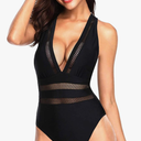 Tempt Me Women Sexy One Piece Swimsuits Deep V Neck Bathing Suits Plunge Hollow Out Swimwear L