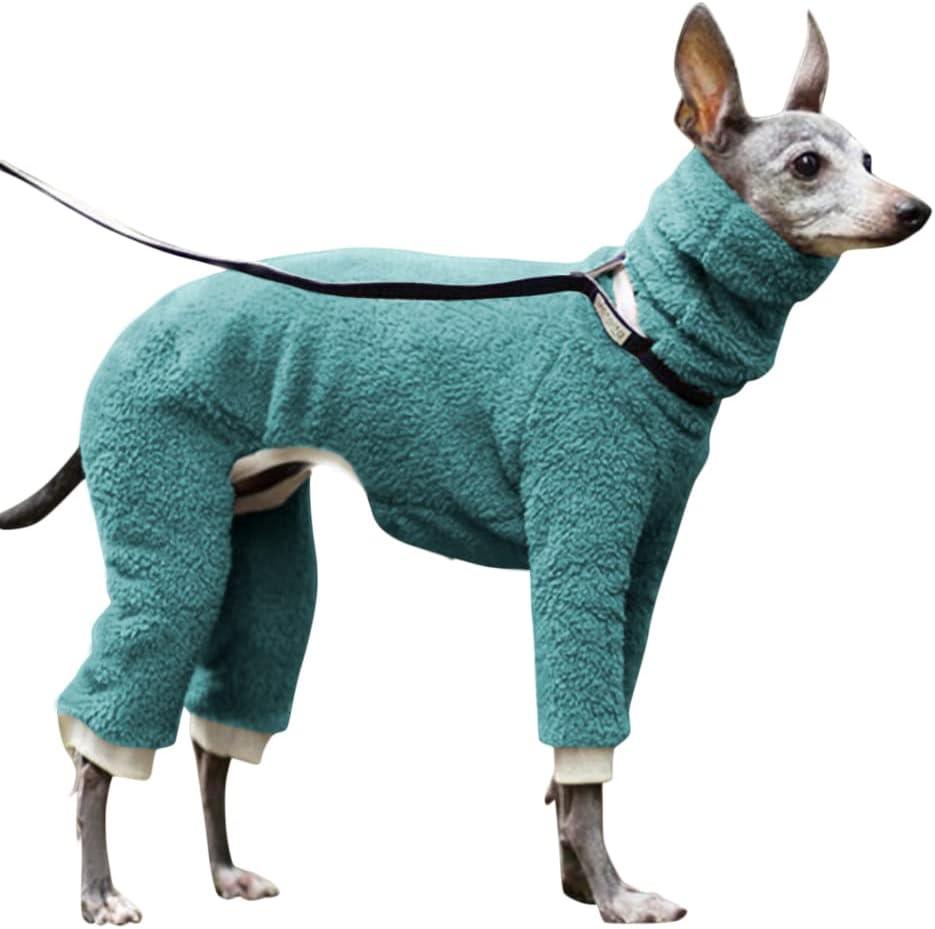 Esobo Fashion Winter Dog Warm Coat Jacket Four-Legged Neck Warm Pet Sweaters for Small Medium Large Dogs (Lake blue)