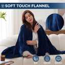 Westinghouse Electric Blanket Heated Throw, Super Cozy Soft Flannel 50"" x 60"" Heated Throw with 6 Fast Heating Levels & 2-10 Auto-Off, Machine Washable, ETL&FCC Certification, Navy Blue