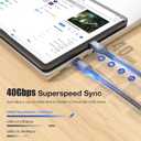 ULT-WIIQ USB4 Cable - Thunderbolt 4, 40Gbps Data Transfer, 240W PD, 3.1 USB C to C, Fast Charging, 8K/6K@60Hz, Compatible with iPhone 15 Pro, MacBook, eGPU, Docking, GaN SSD, 3FT