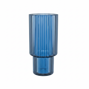 American Atelier Vintage Art Deco Fluted Drinking Glasses | Ribbed Glassware for Cocktail, Gin, Whiskey, & More | Modern Glassware | Lowball Fluted Cocktail Glasses