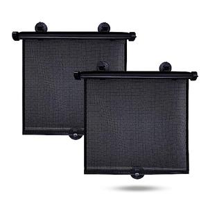 EcoNour Car Side Window Sun Shade (2 Pack) | Retractable Roller Sunshade for Kids | Baby Car Window Shades for UV and Sun Glare Protection | Baby Travel Accessories (15"x17")