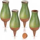 (Set of 4) | 12oz Terracotta Plant Watering Globes - Self Watering Planter Insert - Automatic Plant Watering Devices | Vacation Watering Pots for Indoor & Outdoor Plants