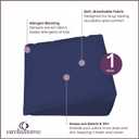 CirclesHome Wedge Pillow Cover 100% Cotton, Zippered Wedge Pillow Case Protector, Soft, Hypoallergenic & Breathable -, Navy, (25Wx26Lx10)