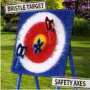 Stiatu Axe Throwing Bristle Target with 8 Throwing Axes Set,Axe Throwing Game for Backyard, Indoor &Outdoor,Yard Games,Carnival Games, 26.1"*14.5"10.9"
