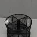 Marbrasse Mesh Desk Organizer, 360-Degree Rotating Multi-Functional Pen Holder, 4 Compartments Desktop Stationary Organizer, Home Office Art Supply Storage Box Caddy (Black)