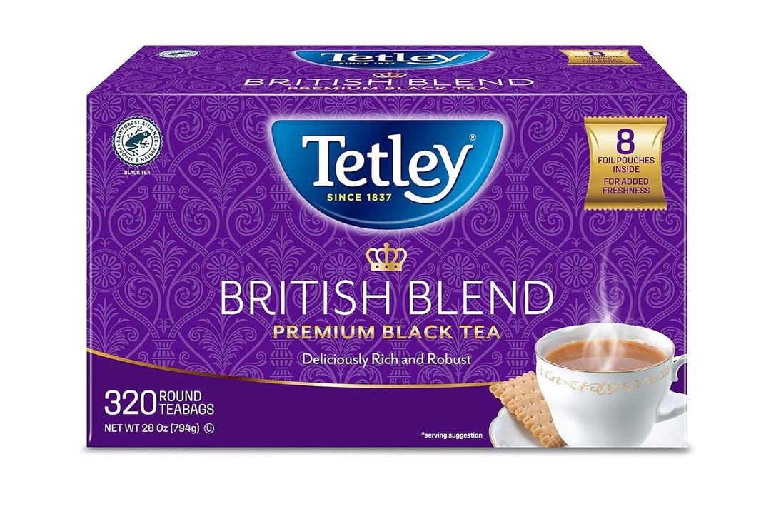 Tetley British Blend Premium Black Tea, 320 Teabags, Rainforest Alliance Certified (EXP 05/23/27)