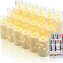 Raycare 18 Pcs Flameless Battery Operated Pillar Candles with Remote Timer