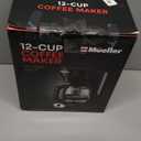 Mueller 12-Cup Drip Coffee Maker - Borosilicate Carafe, Auto-Off, Reusable Filter, Anti-Drip, Keep-Warm Function, Clear Water Level Window Coffee Machine, Kitchen Essentials & Accessories (Black)