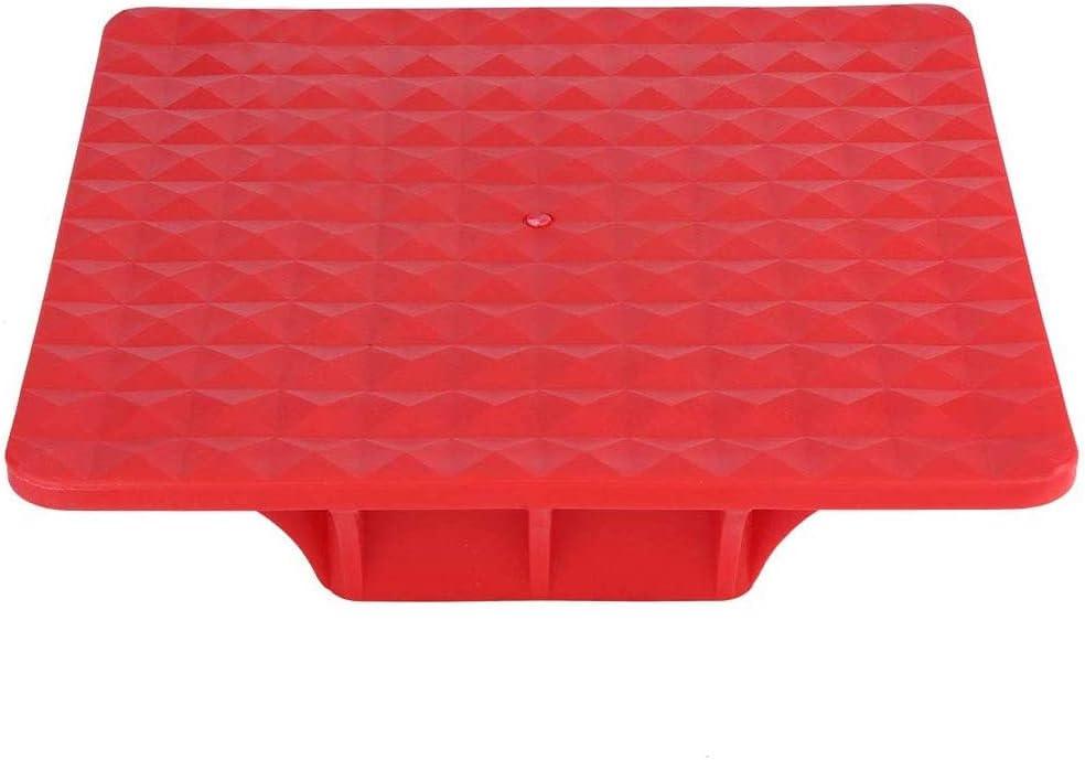 ABS Off Road Base Lifting Jack Surface Pad in Red Color to Alleviate Jack Hoisting Sinkage Suitable for Most High Lifting Jacks with Serrated Teeth and Drilled Hole for