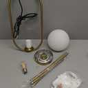 Yunnix Pendant Lights Kitchen Island, Pendant Light Fixtures, Modern Gold Globe Glass Pendant Lighting, Brass Mid Century Chandelier One Light for Bathroom Bedroom Dining Room(Bulb Not Included)