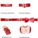 Elegant little tail Christmas Dog Collar, Plaid Print Pet Collar Dogs Holiday Collars with Bow Red Cute Winter Boy Girl Puppy Bow Adjustable Pet Collars for X-Large Dogs
