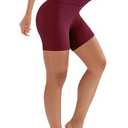 Laite Hebe Biker Shorts Women High Waisted Tummy Control- Capri, Ultra-Comfort for Workouts, Yoga & Daily Wear 5 INCH, XX-Large, Wine