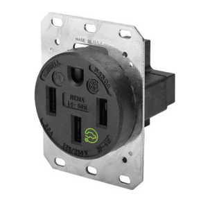 Hubbell HBL9450A Straight Blade Device Receptacle, RTP, Industrial Grade, 3-Pole 4-Wire Grounding, 50A 125/250V, 14-50R