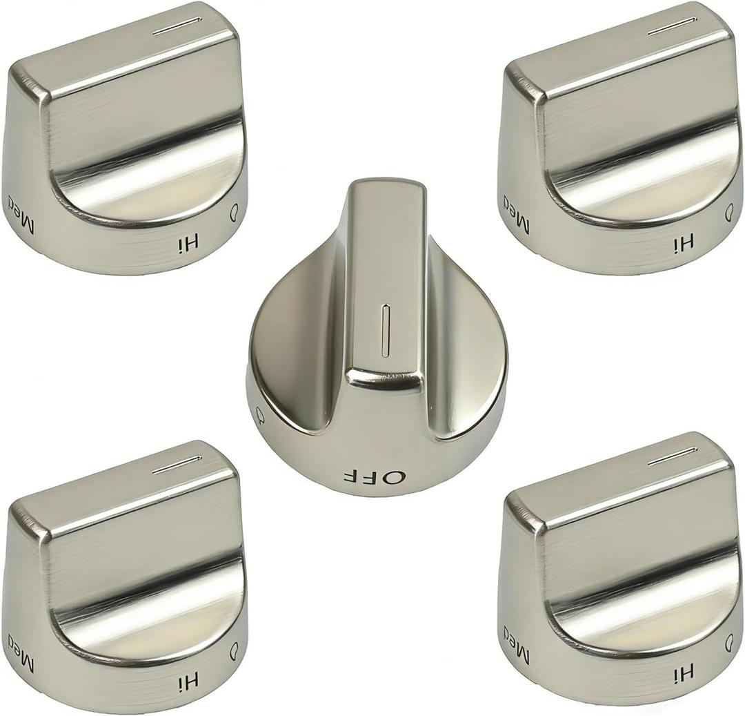 Upgraded 5Pcs W10850015 W11239985 Stove Knobs Replacement for Whirlpool Gas Stove Range Knobs AP6333411 4845290 for WFG525S0JZ0 WFG525S0HZ0 WFG550S0HZ0 Cooktop Oven Gas Burner Electric Control Knobs