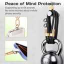 Phone Lanyard Crossbody with 2 Hanging Loops: Metal Buckle Adjustable Skin-Friendly Cell Phone Strap for iPhone Around,Hands-Free Universal Anti Theft Neck Lanyards For Outdoor,Black Gold