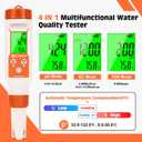 pH Meter for Water, Smart pH TDS EC Meter for Water Hydroponic, 4 in 1 pH Conductivity PPM Temp Meter for Drinking Water, Brewing, Aquarium, Pool, Spa