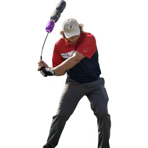 Aero Whip Shaft Tempo and Speed Golf Trainer, Flexible Shaft for Golf Training Aid, Great Golf Warm Up Tool, Swing Speed Air Resistance Training, Gain Up to 30 Yards On Your Drive (Black and Purple)