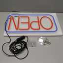 16.5" X 9" Led Neon Open Signs for Business - 12V/2A Ultra Bright Led Neon Sign with ON/OFF Switch - Plug In Electric Light Up Sign for Bar, Salon, Coffee Stores, Club, Hotel (Horizontal)