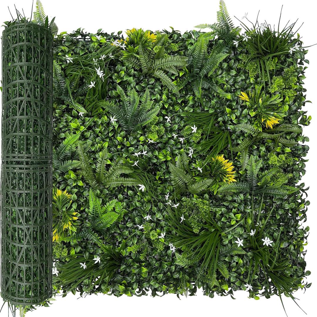 Artificial Grass Wall Boxwood Panel Roll: 40"x120" UV Resistant